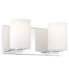 Access Lighting 62581LEDDLP-CH-OPL Oslo 2 Light LED W 13 1/2" Bath Vanity Wall Sconce in Chrome with Opal Glass Diffuser