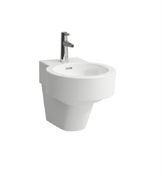 Laufen H8302813021 Val 17" Wall Hung Round Bidet with Single Faucet Hole