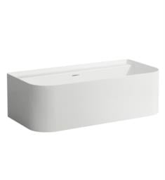 Laufen H220347000000U Sonar 63" Sentec Solid Surface Back to Wall Rectangular Bathtub with Integrated Overflow in White