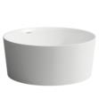 Laufen H231282000000U Val 51 1/8" Sentec Solid Surface Freestanding Round Bathtub with Integrated Overflow/Front Overflow and Feet in White
