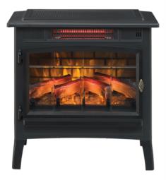Duraflame DFI-5010-01 24" Freestanding 3D Infrared Electric Fireplace Stove in Black with Remote Control