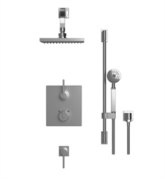 Rubinet 41RTL R10 Temperature Control Shower with Wall Mount Shower Head, Bar, Integral Supply & Hand Held Shower