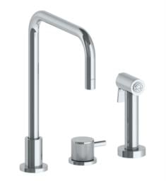 Watermark 22-7.1.3A-TIC Titanium 11 7/8" Single Lever Handle Deck Mounted Square Top Kitchen Faucet with Side Spray