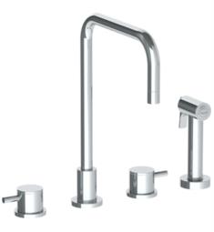 Watermark 22-7.1-TIB Titanium 12" Double Lever Handle Deck Mounted Square Top Kitchen Faucet with Side Spray
