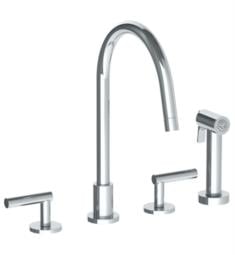 Watermark 23-7.1G-L8 Loft 2.0 13" Double Lever Handle Deck Mounted Gooseneck Kitchen Faucet with Side Spray