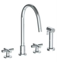 Watermark 23-7.1G-L9 Loft 2.0 12 1/2" Double Cross Handle Deck Mounted Gooseneck Kitchen Faucet with Side Spray
