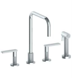 Watermark 70-7.1 Rainey 12" Double Lever Handle Deck Mounted Square Top Kitchen Faucet with Side Spray