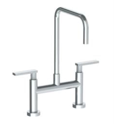 Watermark 70-7.5 Rainey 16 1/8" Double Lever Handle Deck Mounted Square Top Bridge Kitchen Faucet