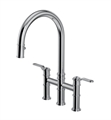 Rohl U.4549HT Armstrong 18 1/4" Bridge Pull Down Kitchen Faucet with Metal Lever Handle