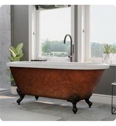 Cambridge Plumbing ADE60P-DH-CB Acrylic 60" Double Ended Tub on a Pedestal with Deck Holes and Copper Bronze Paint
