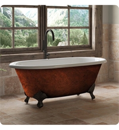 Cambridge Plumbing DE60-NH-ORB-CB Cast Iron Clawfoot Bathtub 70”x 30" Faux Copper Bronze Finish on Exterior with No Faucet Drillings and Oil Rubbed Bronze Feet