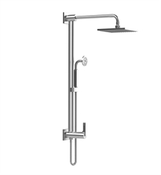 Rubinet 4URT2 R10 Bar with Inlet at Shower Head, Shower Arm, Adjustable Slide Bar and Hand Held Shower with Diverter