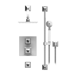 Rubinet 41ICQ Ice Temperature Control Shower with Wall Mount Shower Head, Bar, Integral Supply & Hand Held Shower