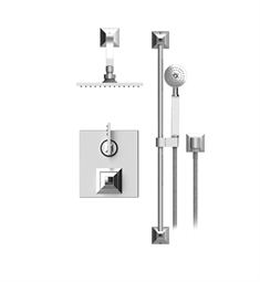 Rubinet 21ICL Ice Temperature Control Shower with Two Way Diverter & Shut-Off, Handheld Shower, Bar, Integral Supply & Wall Mount Shower Head & Arm