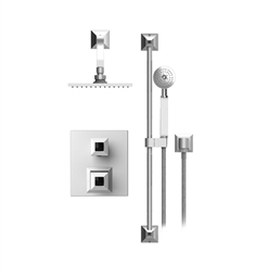 Rubinet 21ICQ Ice Temperature Control Shower with Two Way Diverter & Shut-Off, Handheld Shower, Bar, Integral Supply & Wall Mount Shower Head & Arm