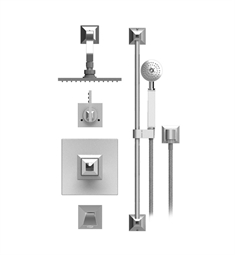 Rubinet 24ICL Ice Temperature Control Tub & Shower with Three Way Diverter & Shut-Off, Handheld Shower, Bar, Integral Supply & Wall Mount Tub Filler Spout and Wall Mount 7 7/8" Shower Head & Arm