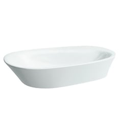 Laufen H8168030001 Palomba 23 5/8" Vessel Bowl Bathroom Sink with Semi-Wet Area and Tap Bank in White