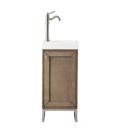 James Martin E303-V16-WW-WG Chianti 16" Single Vanity Cabinet in Whitewashed Walnut with White Glossy Resin Countertop