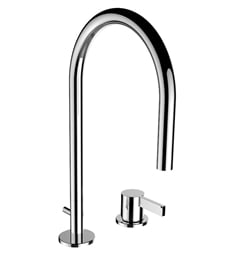 Laufen H311332004221U Kartell 12 1/4" Single Handle Vessel Bathroom Sink Faucet with Pop-Up Waste in Chrome