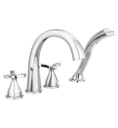 Delta T47776 Stryke 10 3/4" Double Cross Handle Deck Mounted Roman Tub Faucet with Handshower