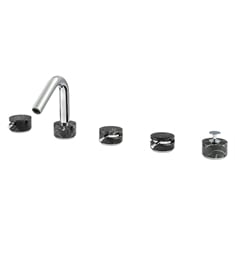 Aquabrass BLACKMACL06NM Marmo 5-Piece Deckmount Tub Filler with Diverter and Handshower