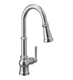 Moen S72003EV2 Paterson 17" Single Handle Deck Mounted High Arc Pulldown Smart Kitchen Faucet with Voice Control