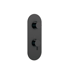Aquabrass ABSTR9261EBK Folia Plate and Handle Trim Set with 2-Way Diverter in Electro Black Finish