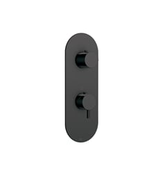 Aquabrass ABSTR8361EBK Folia Plate and Handle Trim Set with 3-Way Diverter in Electro Black Finish