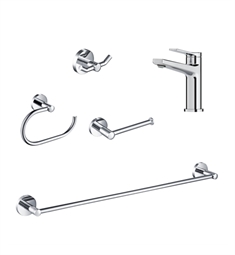 Kraus C-KBF-1401-KEA-188 Indy Single Handle Bathroom Faucet with 24-inch Towel Bar, Paper Holder, Towel Ring and Robe Hook