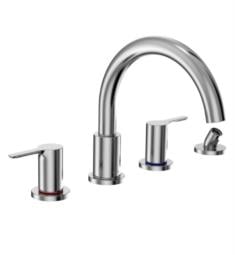 TOTO TBS01202U#CP LB 9 3/4" Four Hole Widespread/Deck Mounted Roman Tub Filler Trim with Handshower Outlet and Shower Hose in Polished Chrome