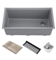 Kraus KGUW2-33 Bellucci Workstation 33" Undermount Granite Composite Single Bowl Kitchen Sink with Accessories