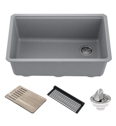 Kraus KGUW2-30 Bellucci Workstation 29" Undermount Granite Composite Single Bowl Kitchen Sink with Accessories