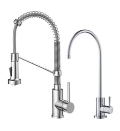 Kraus KPF-1610-FF-100 Bolden Commercial Style Pull-Down Kitchen Faucet and Purita Water Filter Faucet Combo