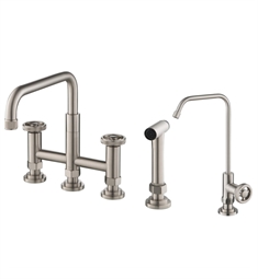 Kraus KPF-3125-FF-101 Urbix Industrial Bridge Kitchen Faucet and Water Filter Faucet Combo