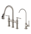 Kraus KPF-3121-FF-102 Allyn Transitional Bridge Kitchen Faucet and Water Filter Faucet Combo