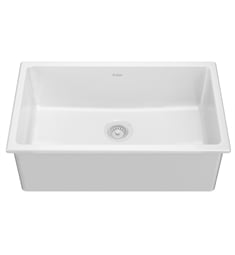 Kraus KFD1-30GWH Turino 30" Drop-In Undermount Fireclay Single Bowl Kitchen Sink with Thick Mounting Deck in Gloss White