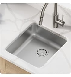 Kraus KA1AS17B Dex 17" Undermount 16 Gauge Antibacterial Stainless Steel Single Bowl ADA Kitchen Sink