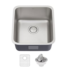Kraus KA1US17B Dex 17” Undermount 16 Gauge Antibacterial Stainless Steel Single Bowl Kitchen Sink