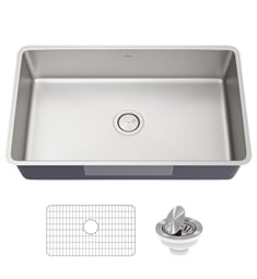 Kraus KA1US32B Dex 32” Undermount 16 Gauge Antibacterial Stainless Steel Single Bowl Kitchen Sink