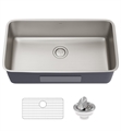 Kraus KA1US33B Dex 33” Undermount 16 Gauge Antibacterial Stainless Steel Single Bowl Kitchen Sink