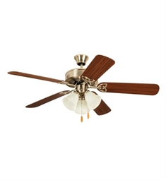 Craftmade BLD52BNK5C3 Builder Deluxe 5 Blades 52" Indoor Ceiling Fan with LED Three Light Kit in Brushed Nickel