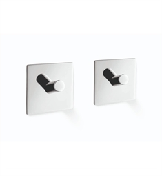 ICO Z40331 Duplo Towel Hook, Square, Self-Adhesive, Set of 2 in Chrome