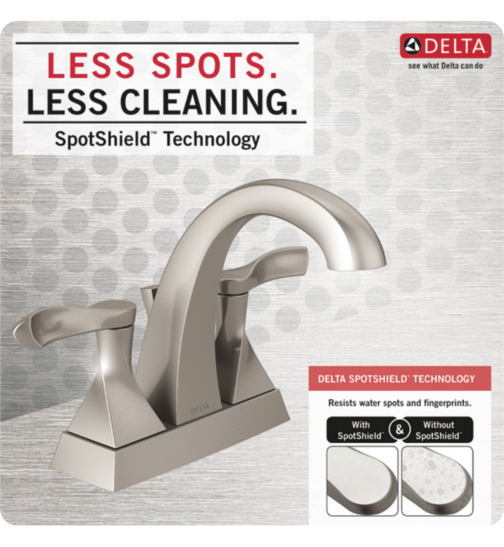 Delta 25741LF-SP Two Handle Centerset Bathroom Faucet for sale online 