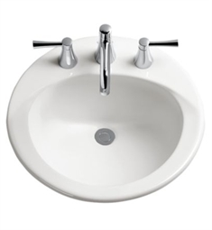 TOTO LT512.8G#01 Ultimate 19" Vitreous China Oval Self-Rimming Lavatory Sink in Cotton White
