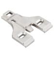 Hardware Resources 400.3554.75 Heavy Duty 1/8" Overlay Non-Cam Adjustable Zinc Die Cast Plate in Polished Nickel