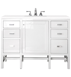 James Martin E444-V48-GW Addison 47 7/8" Single Bathroom Vanity with Doors in Glossy White