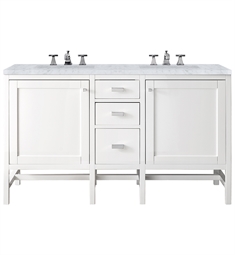 James Martin E444-V60D-GW Addison 59 7/8" Double Bathroom Vanity with Doors in Glossy White