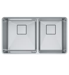 Franke PTX160-31 Pescara 32" Double Bowl Undermount Stainless Steel Kitchen Sink in Pearl
