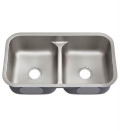 Kraus KBU32-18 Premier 32 1/4" Double Bowl Undermount Stainless Steel Kitchen Sink in Satin - Builder Pack of 3