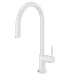 Brizo 64075LF-MWLHP Jason Wu 17 1/8" Single Handle Pull-Down Kitchen Faucet with Arc Spout in Matte White - Less Handle